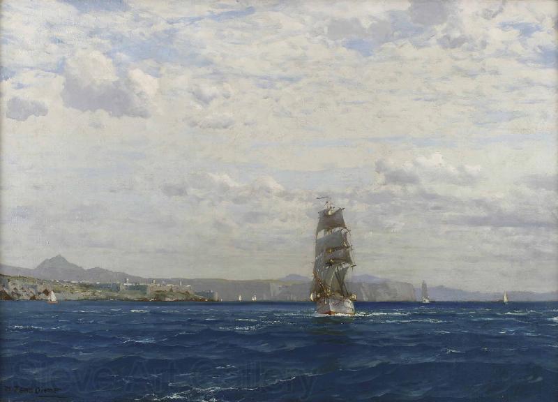 Michael Zeno Diemer Sailing off the Kilitbahir Fortress in the Dardenelles Germany oil painting art